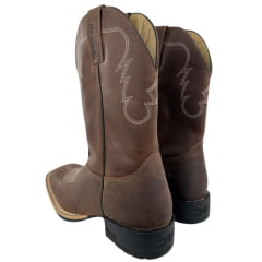 Bota Texana Masculina Jácomo Bico Quadrado Couro Mustang Sella Ref:30001/UM