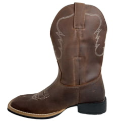 Bota Texana Masculina Jácomo Bico Quadrado Couro Mustang Sella Ref:30001/UM
