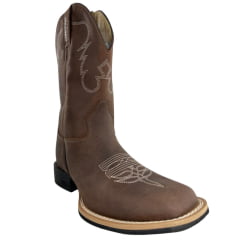 Bota Texana Masculina Jácomo Bico Quadrado Couro Mustang Sella Ref:30001/UM