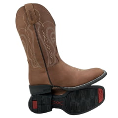 Bota Texana Masculina Jácomo Bico Quadrado Couro Mustang Sella Ref.3141/UMP