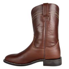 Bota Texana Masculina Jácomo Bico Redondo Com Cano Pull Up Havana/Pull Up Havana Ref:0401-C