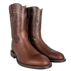 Bota Texana Masculina Jácomo Bico Redondo Com Cano Pull Up Havana/Pull Up Havana Ref:0401-C