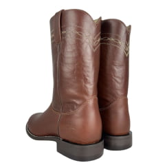 Bota Texana Masculina Jácomo Bico Redondo Com Cano Pull Up Havana/Pull Up Havana Ref:0401-C