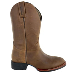 Bota Texana Masculina Jácomo Bico Redondo Crazy Amêndoa Escuro Ref. 2000/GP