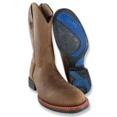 Bota Texana Masculina Jácomo Bico Redondo Crazy Amêndoa Escuro Ref. 2000/GP