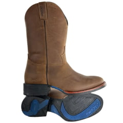 Bota Texana Masculina Jácomo Bico Redondo Crazy Amêndoa Escuro Ref. 2000/GP
