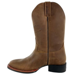 Bota Texana Masculina Jácomo Bico Redondo Crazy Amêndoa Escuro Ref. 2000/GP