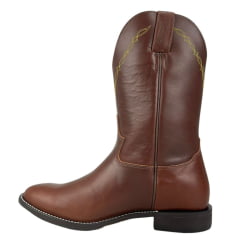 Bota Texana Masculina Jácomo Pull Up Havana Bico Redondo  Ref:5002/C