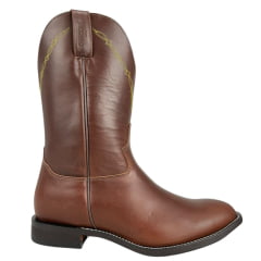 Bota Texana Masculina Jácomo Pull Up Havana Bico Redondo  Ref:5002/C