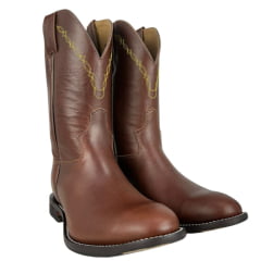 Bota Texana Masculina Jácomo Pull Up Havana Bico Redondo  Ref:5002/C