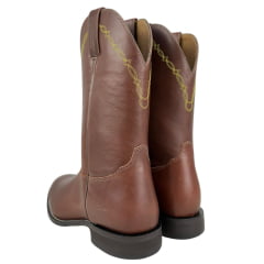 Bota Texana Masculina Jácomo Pull Up Havana Bico Redondo  Ref:5002/C