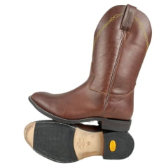 Bota Texana Masculina Jácomo Pull Up Havana Bico Redondo  Ref:5002/C