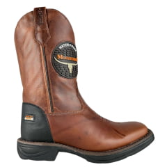 Bota Texana Masculina Moiadeiros Bico Quadrado Couro Fóssil Sela Ref:10725