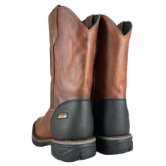 Bota Texana Masculina Moiadeiros Bico Quadrado Couro Fóssil Sela Ref:10725