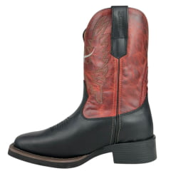 Bota Texana Masculina Os Moiadeiros Preta Com Cano Vermelho Ref:7016