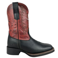 Bota Texana Masculina Os Moiadeiros Preta Com Cano Vermelho Ref:7016