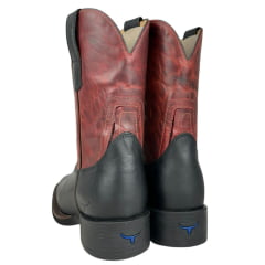 Bota Texana Masculina Os Moiadeiros Preta Com Cano Vermelho Ref:7016