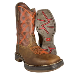 Bota Texana Masculina Red Dust Grazy Tabaco Fóssil Sela Solado Jump Ref:BAME=16