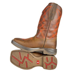 Bota Texana Masculina Red Dust Grazy Tabaco Fóssil Sela Solado Jump Ref:BAME=16