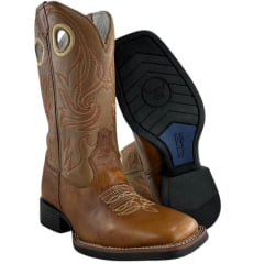 Bota Texana Masculina Sheriff West Caramelo Cano Bordado Laranja Bota Texana Masculina Sheriff West Caramelo Cano Bordado Laranja