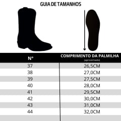 Bota Texana Masculina Strut Couro Carneiro Corrugado Preto Cano Bordado Azul e Branco Ref: St.011 New