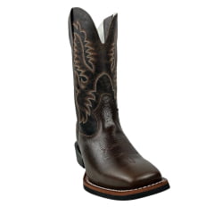 Bota Texana Masculina Texas Rodeo Bico Quadrado Couro Malboro Tabaco Cano Fóssil Marrom Ref.TR737-LQBO