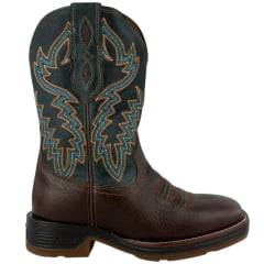 Bota Texana Masculina Vimar Bico Quadrado Couro Fóssil Café/Tex Sela Sola Stronger Café - Ref:81408