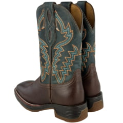 Bota Texana Masculina Vimar Bico Quadrado Couro Fóssil Café/Tex Sela Sola Stronger Café - Ref:81408