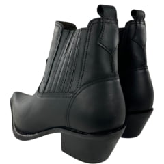 Bota Texana Masculina Vimar Bico Fino Cano Curto Couro Crazy Horse Preto Sola CPLAC-V002 Ref: 82038