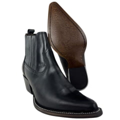 Bota Texana Masculina Vimar Bico Fino Cano Curto Couro Crazy Horse Preto Sola CPLAC-V002 Ref: 82038 Bota Texana Masculina Vimar Bico Fino Cano Curto Couro Crazy Horse Preto Sola CPLAC-V002 Ref: 82038