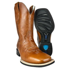 Bota Texana Masculina Vimar Boots Bico Quadrado Atlanta/Havana Sola Magnum- V00 Ref-:81363