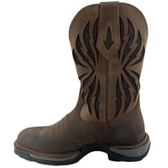 Bota Texana Masculina Vimar Boots Bico Quadrado Couro Hidro Oil Coffe/Fóssil Castanho Sola Tundra 004 Ref:81410
