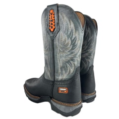 Bota Texana Masculina Vimar Cano Médio Tundra Bico Quadrado Solado Jump Preto/Chumbo Ref:81398