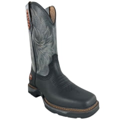 Bota Texana Masculina Vimar Cano Médio Tundra Bico Quadrado Solado Jump Preto/Chumbo Ref:81398