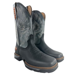 Bota Texana Masculina Vimar Cano Médio Tundra Bico Quadrado Solado Jump Preto/Chumbo Ref:81398