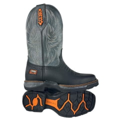 Bota Texana Masculina Vimar Cano Médio Tundra Bico Quadrado Solado Jump Preto/Chumbo Ref:81398