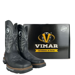 Bota Texana Masculina Vimar Crazy Horse Preto Tundra Ref:81388