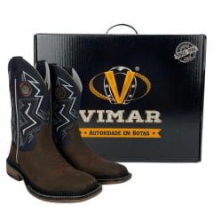 Bota Texana Masculina Vimar Marrom Escuro Solado Work - Ref. 81323