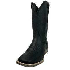 Bota Texana Masculina Vimar Boots Bico Quadrado Couro Discovery Preto Sola TXS-002F78 Ref:81363