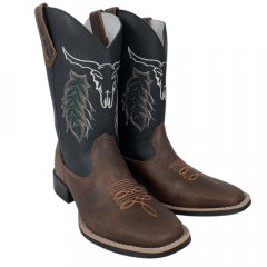 Bota Texana Masculina Big Bull Boots Fossil Preto Ref 900