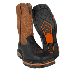 Bota Texana Masculina Goyazes Bico Quadrado Couro Ref. 217401-CK