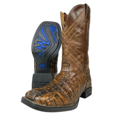 Bota Texana Masculina Goyazes Couro De Rabo De Jacaré Ref: BT-TX-MA-GO-0037