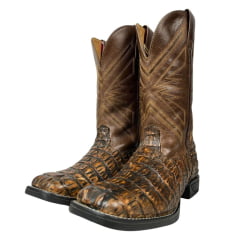 Bota Texana Masculina Goyazes Couro De Rabo De Jacaré Ref: BT-TX-MA-GO-0037