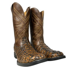 Bota Texana Masculina Goyazes Couro De Rabo De Jacaré Ref: BT-TX-MA-GO-0037