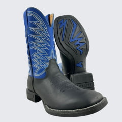 Bota Texana Masculina Goyazes - Preto/Azul Ref: 211502-CF