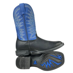 Bota Texana Masculina Goyazes - Preto/Azul Ref: 211502-CF