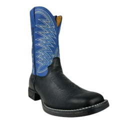 Bota Texana Masculina Goyazes - Preto/Azul Ref: 211502-CF