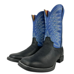 Bota Texana Masculina Goyazes - Preto/Azul Ref: 211502-CF