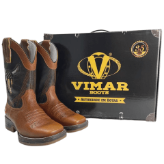 Bota Texana Masculina Vimar Café - Ref. 81338