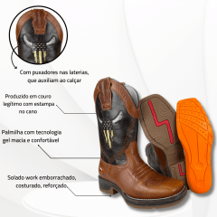 Bota Texana Masculina Vimar Café - Ref. 81338